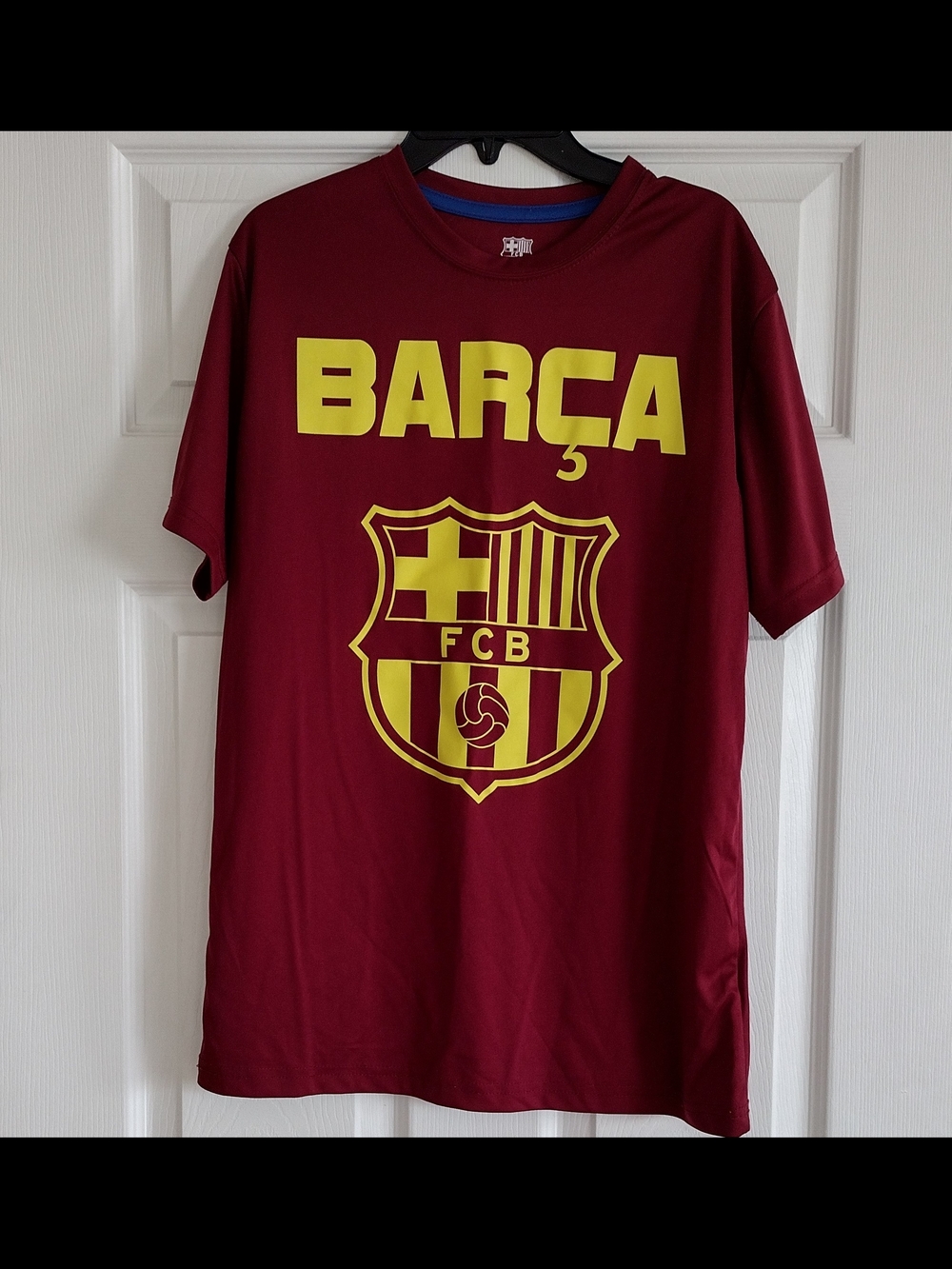 3/$30 BARÇA FCB Maroon Tee with Yellow Crest